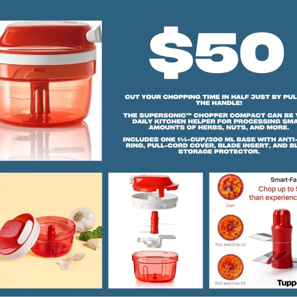 Tupperware Red Chopper Compact
